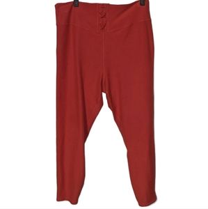 🎄 3/$15 - Abercrombie & Fitch Red Corset Waist Crop Leggings, Size XXL